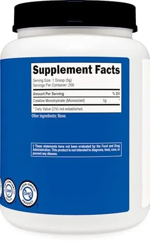 Nutricost Creatine Monohydrate Micronized Powder 1 KG (2.2 LB) | High Protein Nutritional Supplement thumbnail 5