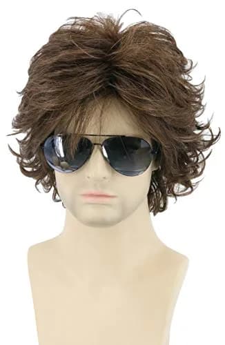 Topcosplay Brown Short Cosplay Wig Wavy Fluffy Style Layered Halloween Costume Wig 25.2cm (10 Inch) | Authentic USA Import thumbnail 7