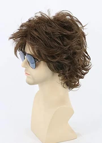 Topcosplay Brown Short Cosplay Wig Wavy Fluffy Style Layered Halloween Costume Wig 25.2cm (10 Inch) | Authentic USA Import thumbnail 2