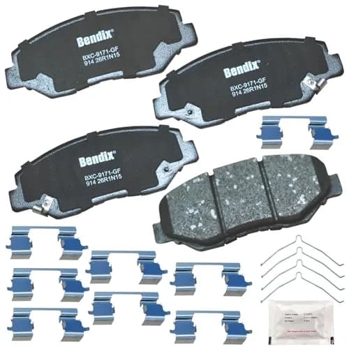 Bendix Priority1 CFC914 Ceramic Front Brake Pads for Acura ILX 2013-2015, Honda Accord 2003-2017, Civic 2012-2021, CR-V 2002-2016, Element 2003-2011, Fit 2013-2014 thumbnail 1