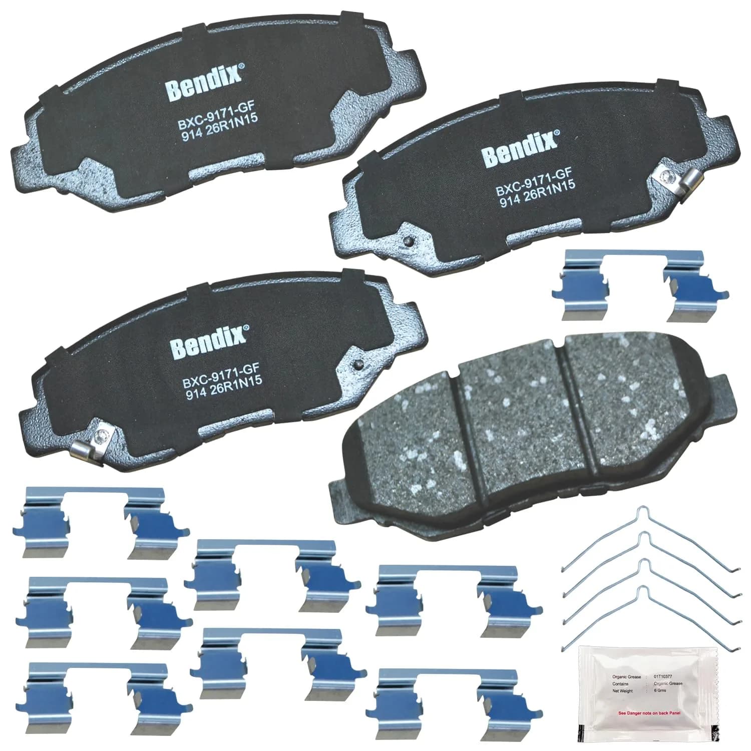 Bendix Priority1 CFC914 Ceramic Front Brake Pads for Acura ILX 2013-2015, Honda Accord 2003-2017, Civic 2012-2021, CR-V 2002-2016, Element 2003-2011, Fit 2013-2014