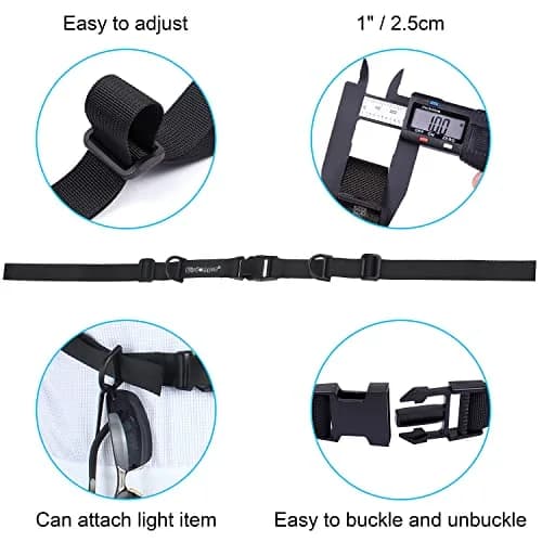 Wisdompro Heavy Duty Backpack Chest Strap, Black | Adjustable Webbing for Outdoor Use thumbnail 4