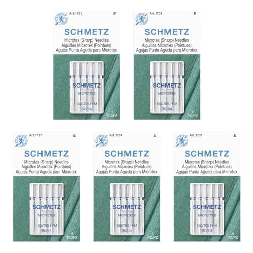 SCHMETZ Microtex Sharp Sewing Machine Needles 90/14 (3.7cm) | Precision Quilting & Topstitching thumbnail 1