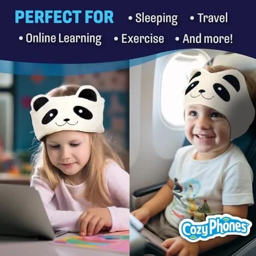 CozyPhones Kids Over The Ear Headphones - Volume Limited, Soft Fleece Headband, Panda thumbnail 5