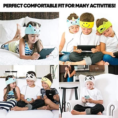 CozyPhones Kids Over The Ear Headphones - Volume Limited, Soft Fleece Headband, Panda thumbnail 8