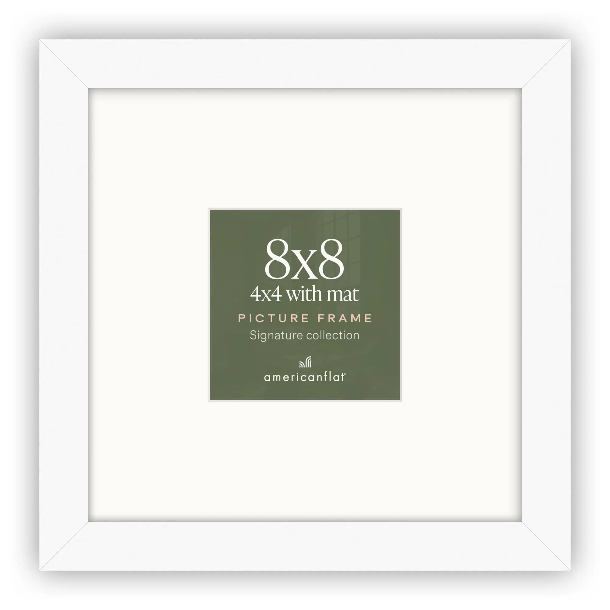 Americanflat 22x28 Deep Poster Frame - Matted to 18x24 - Black | Gallery-Style Wall Decor — White / 8X8