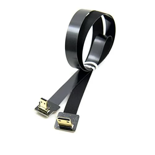 cablecc 90 Degree Down Angled FPV Micro HDMI Male to Mini HDMI 50cm | Flexible Gimbal Connection for GOPRO thumbnail 1