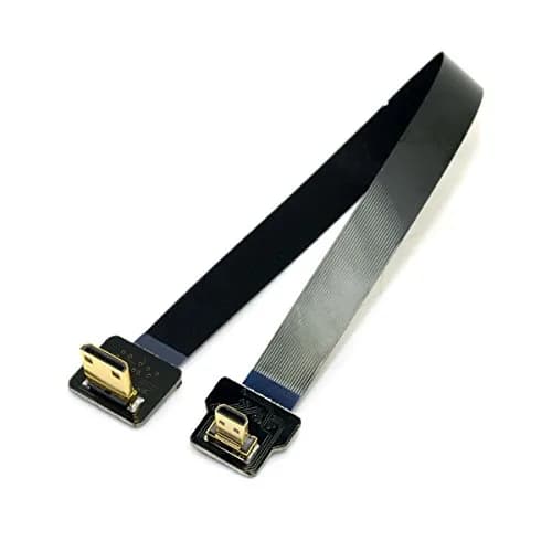 cablecc 90 Degree Down Angled FPV Micro HDMI Male to Mini HDMI 50cm | Flexible Gimbal Connection for GOPRO thumbnail 5