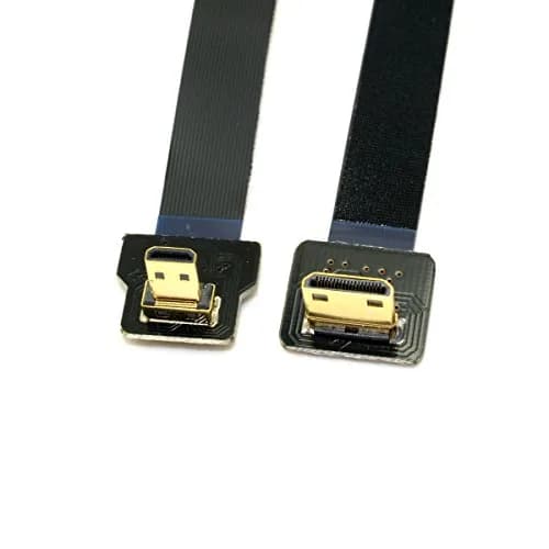 cablecc 90 Degree Down Angled FPV Micro HDMI Male to Mini HDMI 50cm | Flexible Gimbal Connection for GOPRO thumbnail 7
