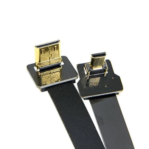 cablecc 90 Degree Down Angled FPV Micro HDMI Male to Mini HDMI 50cm | Flexible Gimbal Connection for GOPRO thumbnail 3