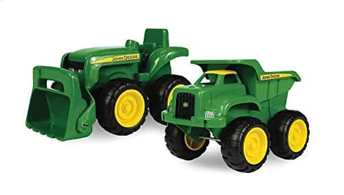 TOMY John Deere Sandbox Vehicle Set Dump Truck and Tractor 2-Pack | Officially Licensed Toy thumbnail 1