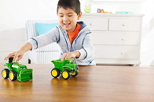TOMY John Deere Sandbox Vehicle Set Dump Truck and Tractor 2-Pack | Officially Licensed Toy thumbnail 4