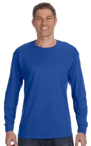 Jerzees Heavyweight Blend 50/50 Long Sleeve T-Shirt (Royal, X-Large) | Durable Cotton-Polyester Blend for Men thumbnail 1