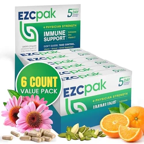EZC Pak 5-Day Tapered Immune Support Booster, Pack of 6 | Physician Formulated, Organic Echinacea & Zinc thumbnail 1