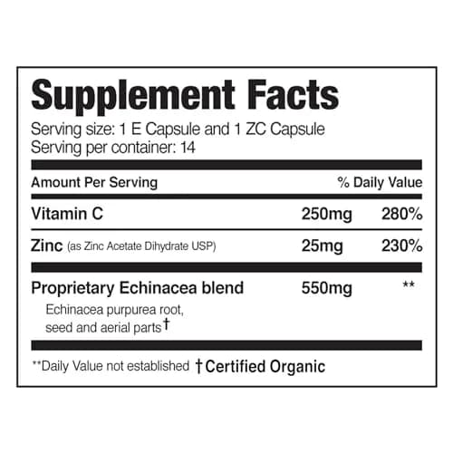 EZC Pak 5-Day Tapered Immune Support Booster, Pack of 6 | Physician Formulated, Organic Echinacea & Zinc thumbnail 2