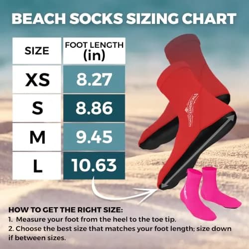 Nordic Essentials Beach Socks - Water Sports & Beach Protection - Kids, Women, Men, 1 Yr Warranty (4, Pink + Red, X-Small) thumbnail 3