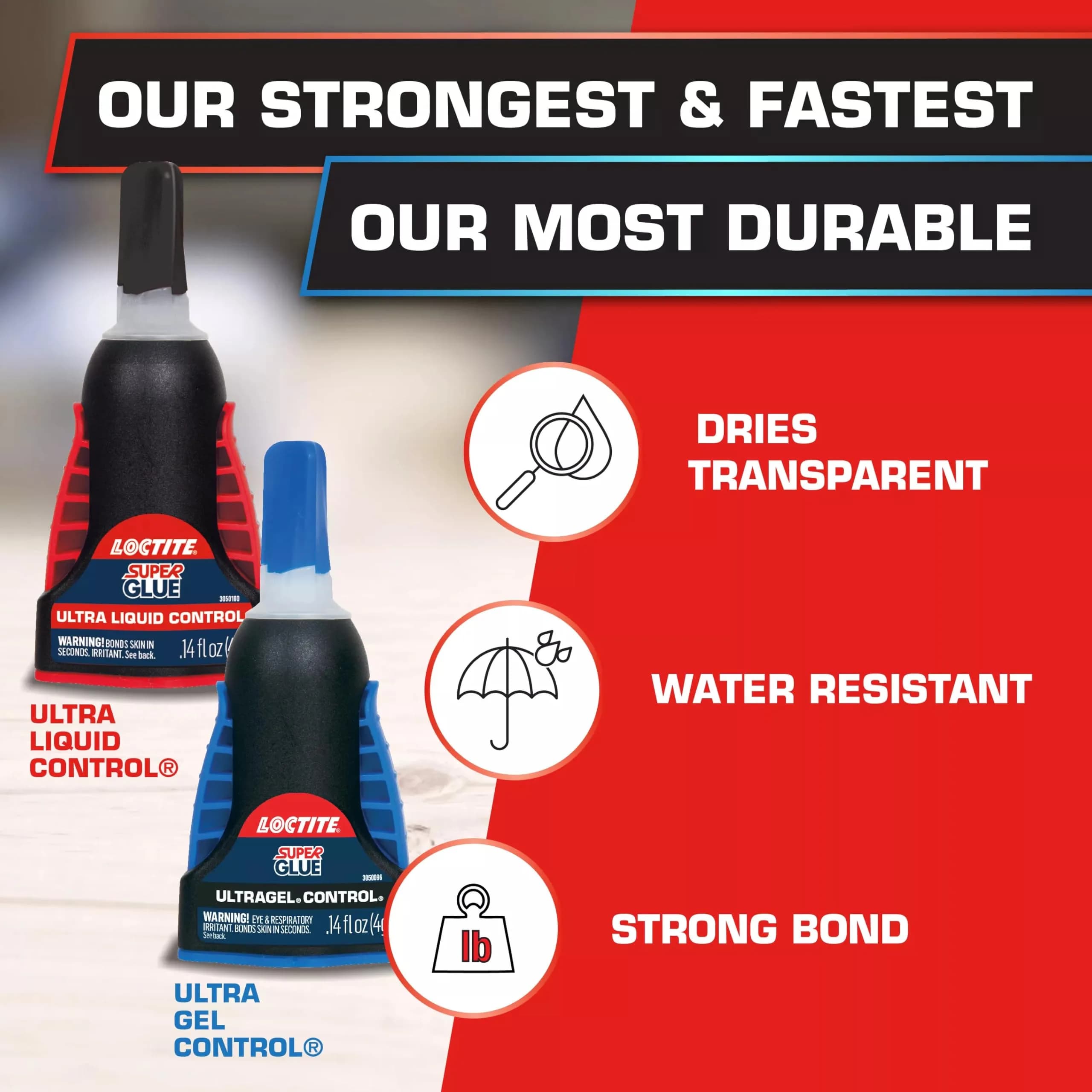 Loctite Ultra Gel Control Super Glue 0.14 fl oz (4.14ml) Bottle, 12 Pack | Rubber Toughened, Impact Resistant Adhesive - view 2