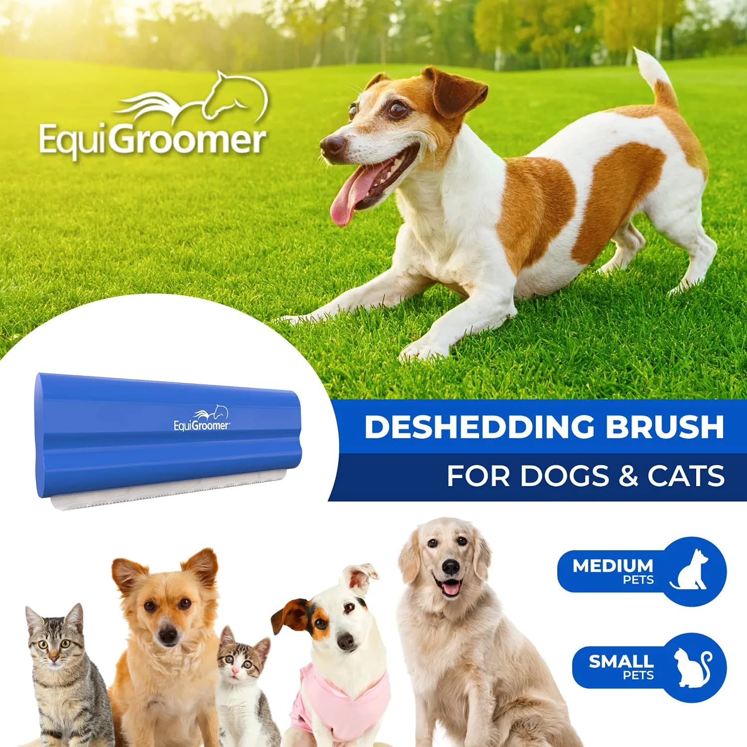 EquiGroomer 5-Inch Blue Undercoat Deshedding Brush for Dogs & Cats - view 2