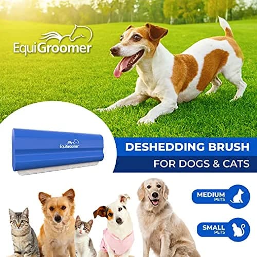 EquiGroomer 5-Inch Undercoat Deshedding Brush for Dogs & Cats, Blue | Gentle Stainless Steel Blade thumbnail 2