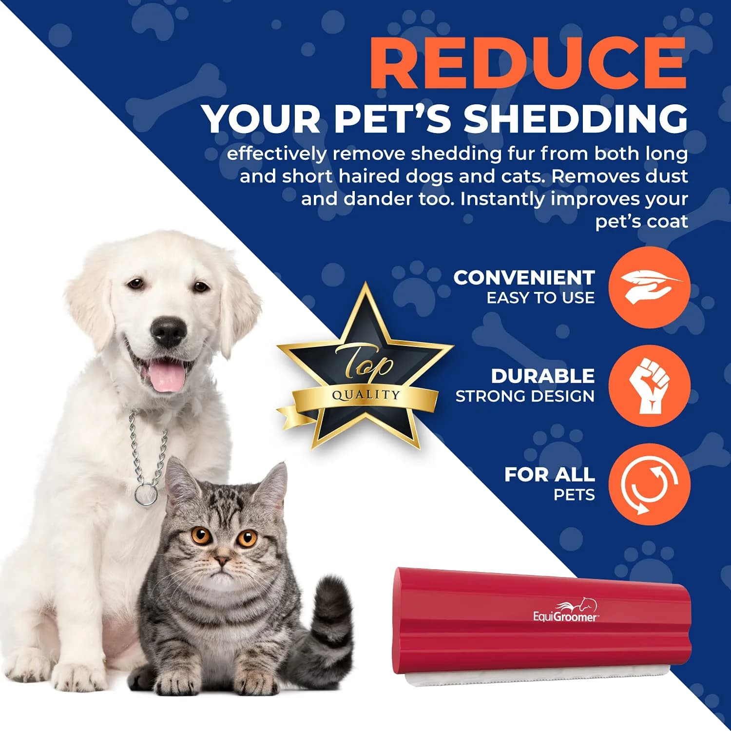 EquiGroomer 5-Inch Undercoat Deshedding Brush for Dogs & Cats, Red | Removes Loose Fur & Undercoat - view 5