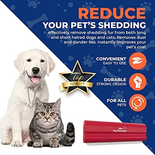 EquiGroomer 5-Inch Undercoat Deshedding Brush for Dogs & Cats, Red | Removes Loose Fur & Undercoat thumbnail 5