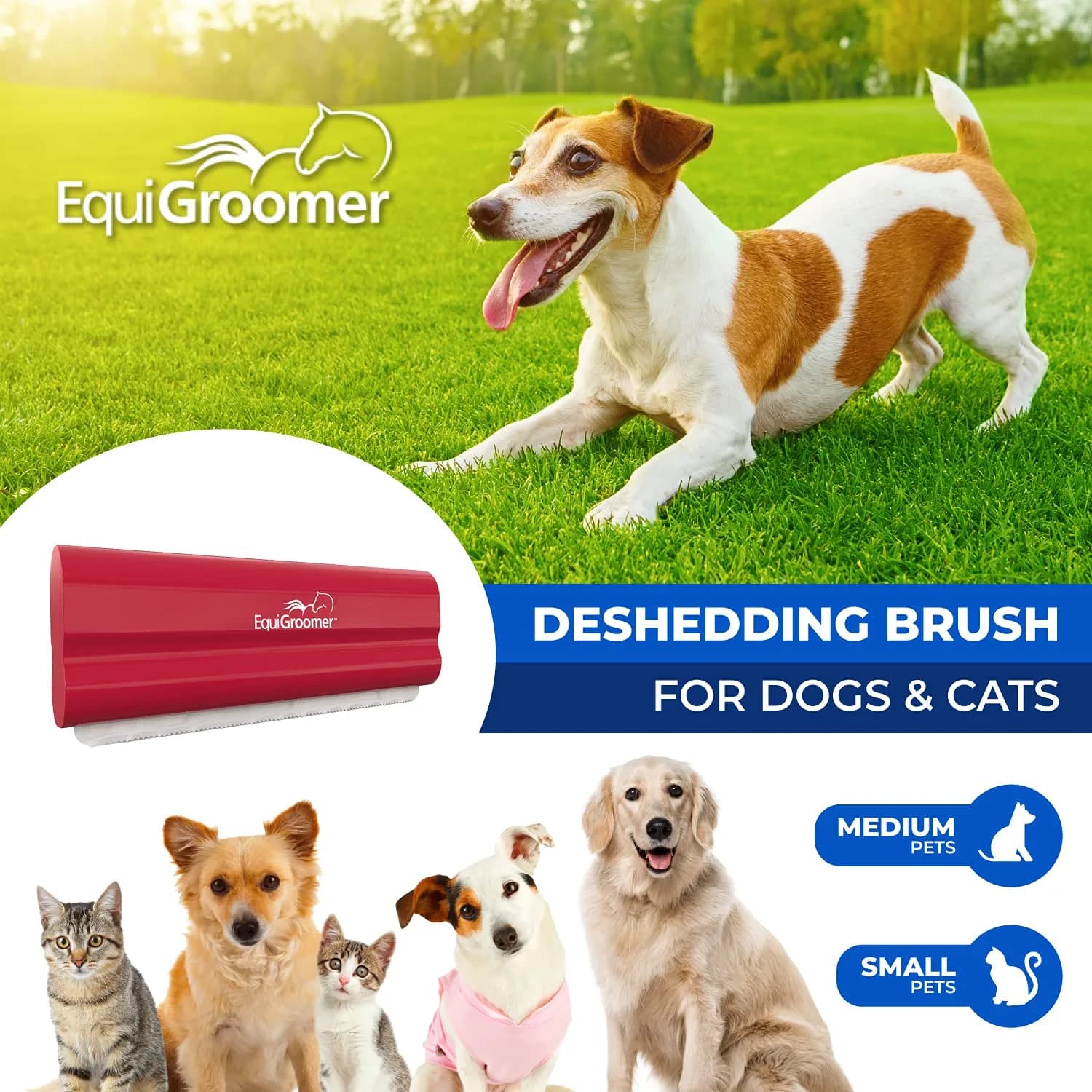 EquiGroomer 5-Inch Red Undercoat Deshedding Brush for Dogs & Cats - view 2