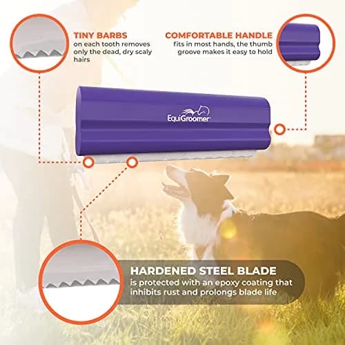 EquiGroomer 5-Inch Undercoat Deshedding Brush for Dogs & Cats, Purple | Removes Loose Fur & Undercoat thumbnail 4