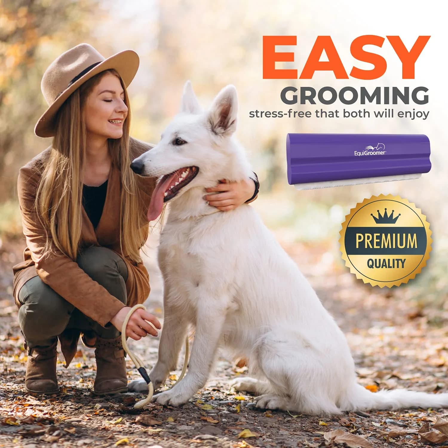 EquiGroomer 5-Inch Undercoat Deshedding Brush for Dogs & Cats, Purple | Removes Loose Fur & Undercoat - view 8