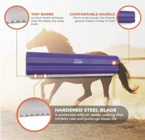 EquiGroomer 8-Inch Deshedding Brush for Dogs & Horses | Heavy Coat Shedding Tool, Purple thumbnail 5