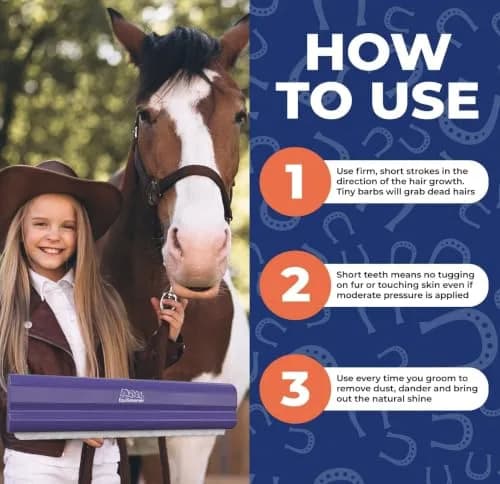EquiGroomer 8-Inch Deshedding Brush for Dogs & Horses | Heavy Coat Shedding Tool, Purple thumbnail 6