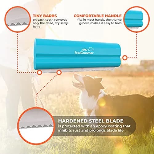 EquiGroomer 5-Inch Undercoat Deshedding Brush for Dogs & Cats, Turquoise | Reduces Shedding Up to 95% for All Coat Types thumbnail 4