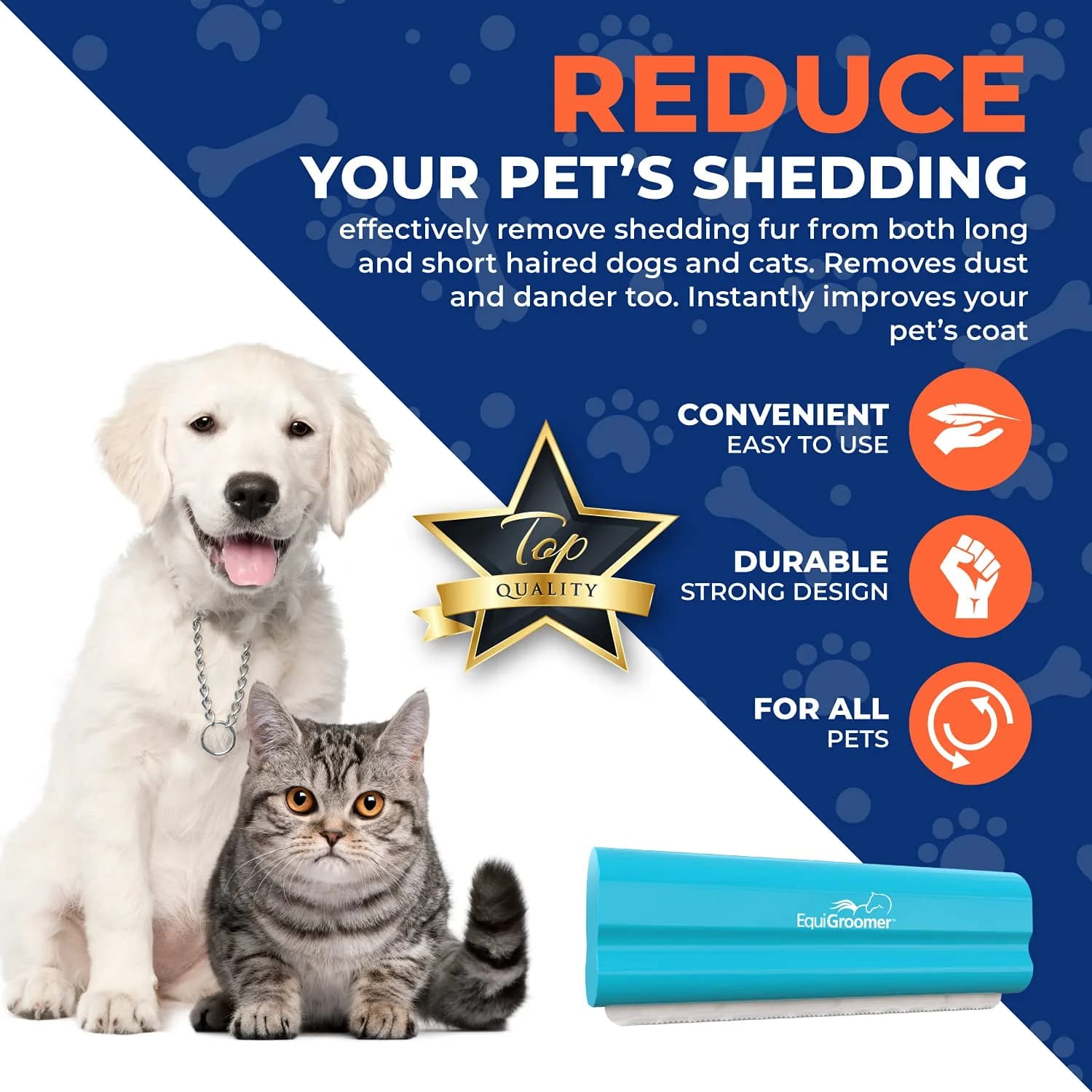 EquiGroomer 5-Inch Undercoat Deshedding Brush for Dogs & Cats, Turquoise | Reduces Shedding Up to 95% for All Coat Types - view 5