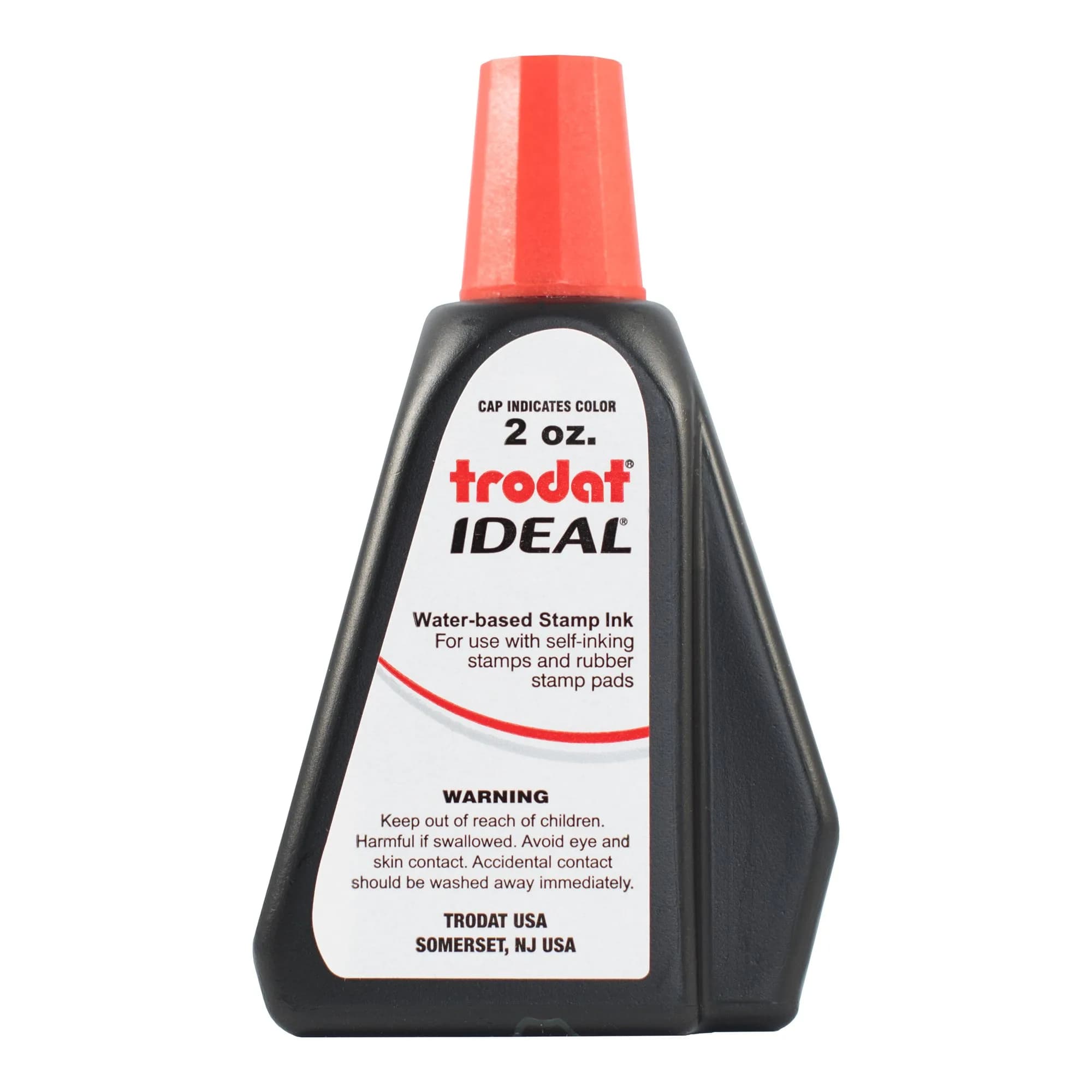 Trodat Rubber Stamp Ink Refill Fluid - Red - 2oz | High-Quality Water-Based Ink for Self-Inking & Rubber Stamps