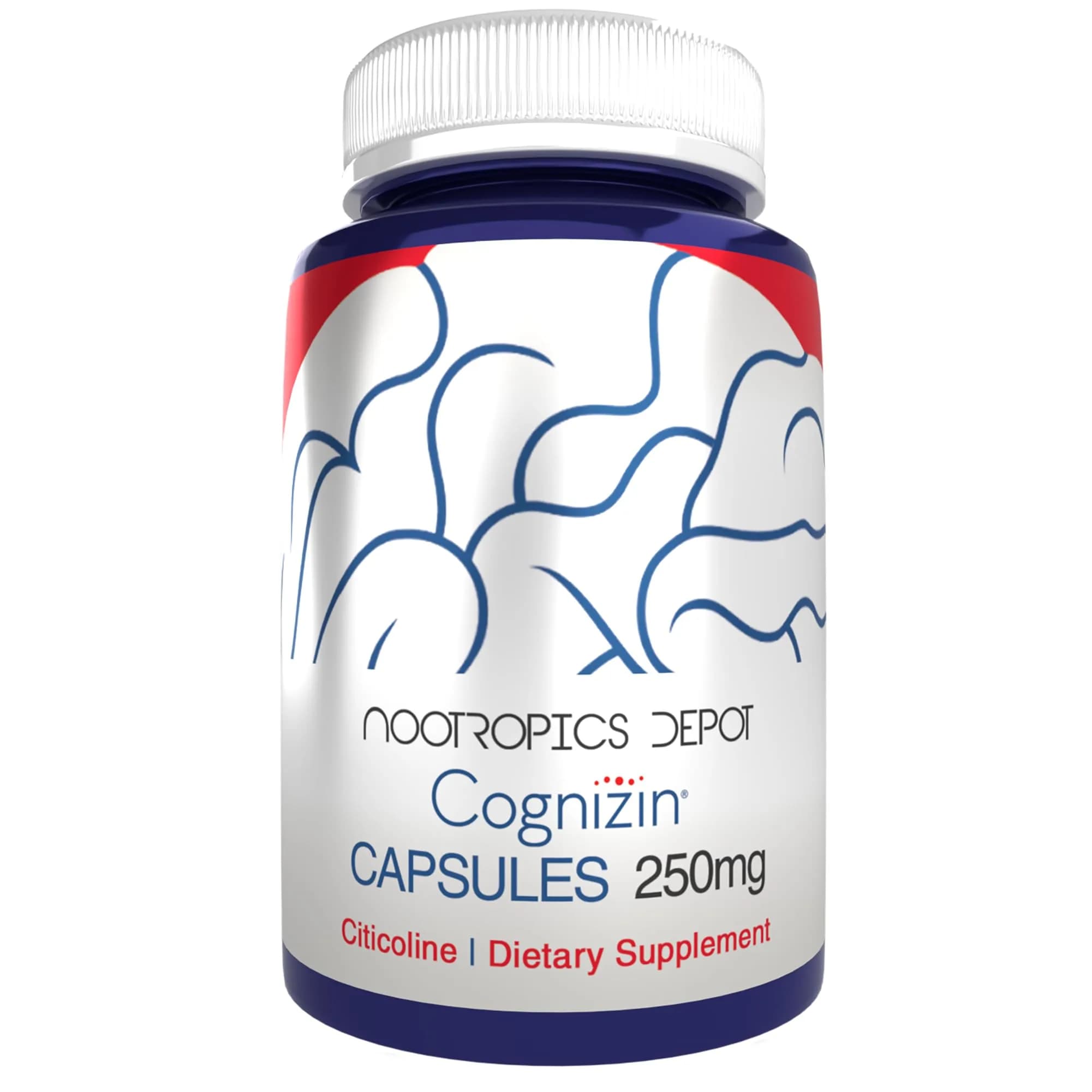 Nootropics Depot Cognizin Citicoline Capsules | 180 Count | Brain Health Supplement | Supports Focus & Memory — Capsule