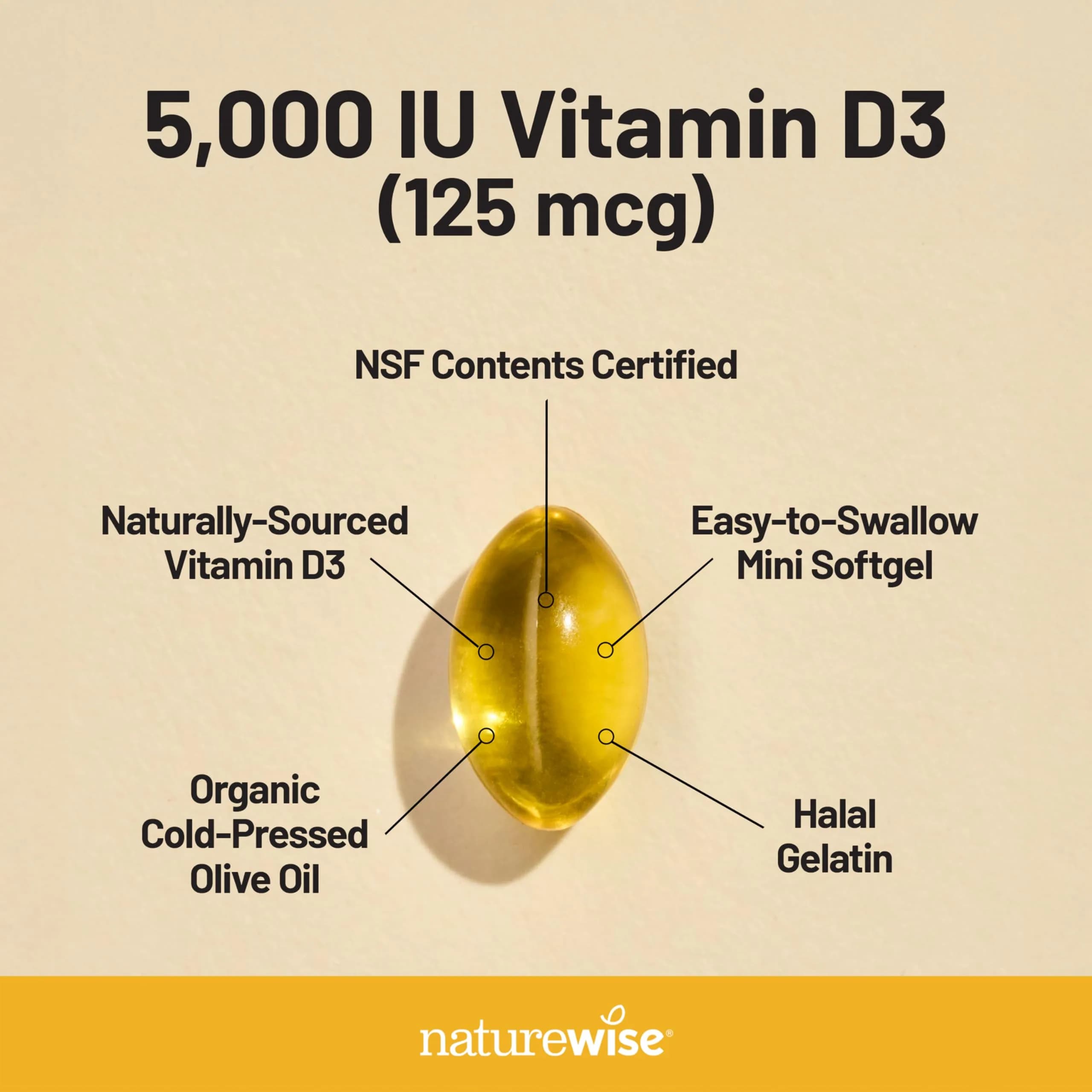 NatureWise Vitamin D3 5000iu Mini Softgels (90 Count) | Enhanced Immune and Bone Support - view 4
