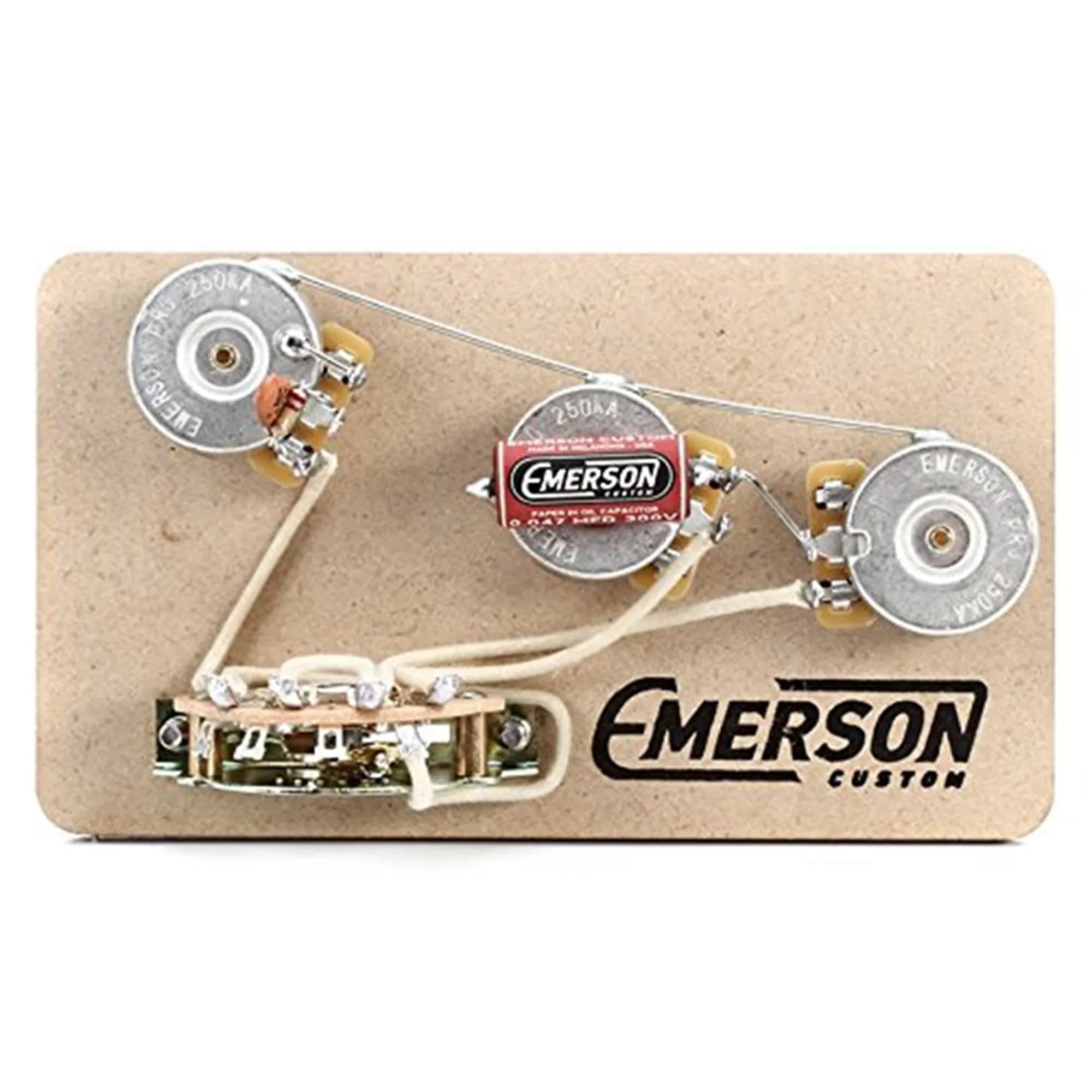 Emerson Custom 5-Way Blender Prewired Kit for Fender Stratocasters - 250Kohm Pots | Premium Guitar Tone Control — black