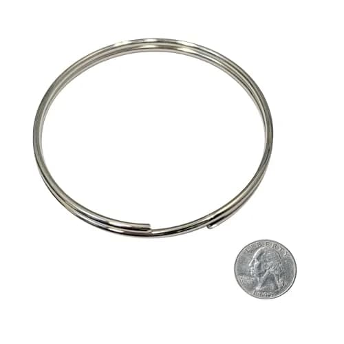 Lucky Line 3" Nickel Plated Split Ring | Durable Steel Jewelry Finding for Keys & Crafts thumbnail 6
