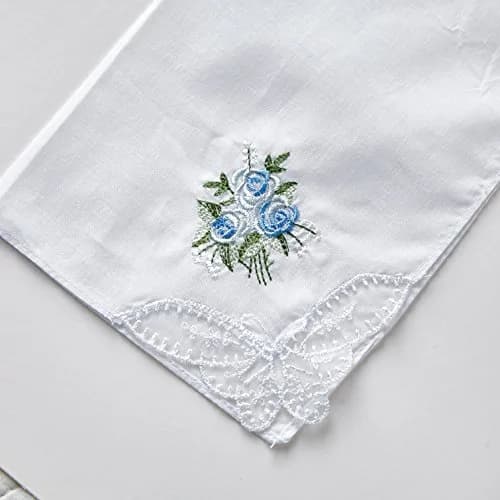 RDS HANKYTEX Cotton Embroidery Ladies' Handkerchiefs Lace Set of 6 | Soft 60s Cotton, Floral Embroidery, Perfect for Bridal & Gifts thumbnail 5