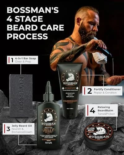 Bossman Beard Conditioner Variety Pack 36 Fl Oz (6x6 Fl Oz) | Intense Hydration for Coarse, Dry Beards thumbnail 6
