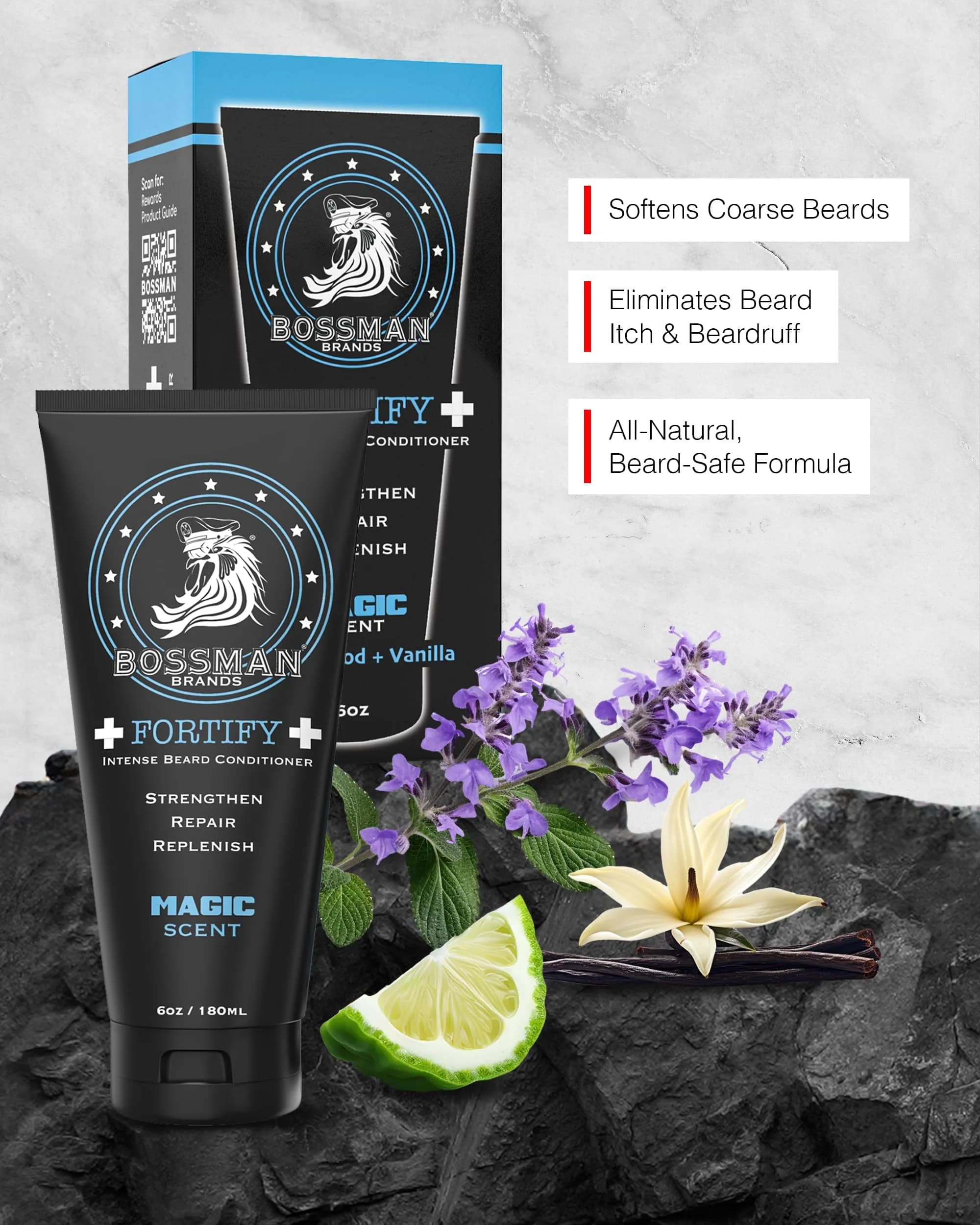 Bossman Beard Conditioner Variety Pack 36 Fl Oz (6x6 Fl Oz) | Intense Hydration for Coarse, Dry Beards - view 2