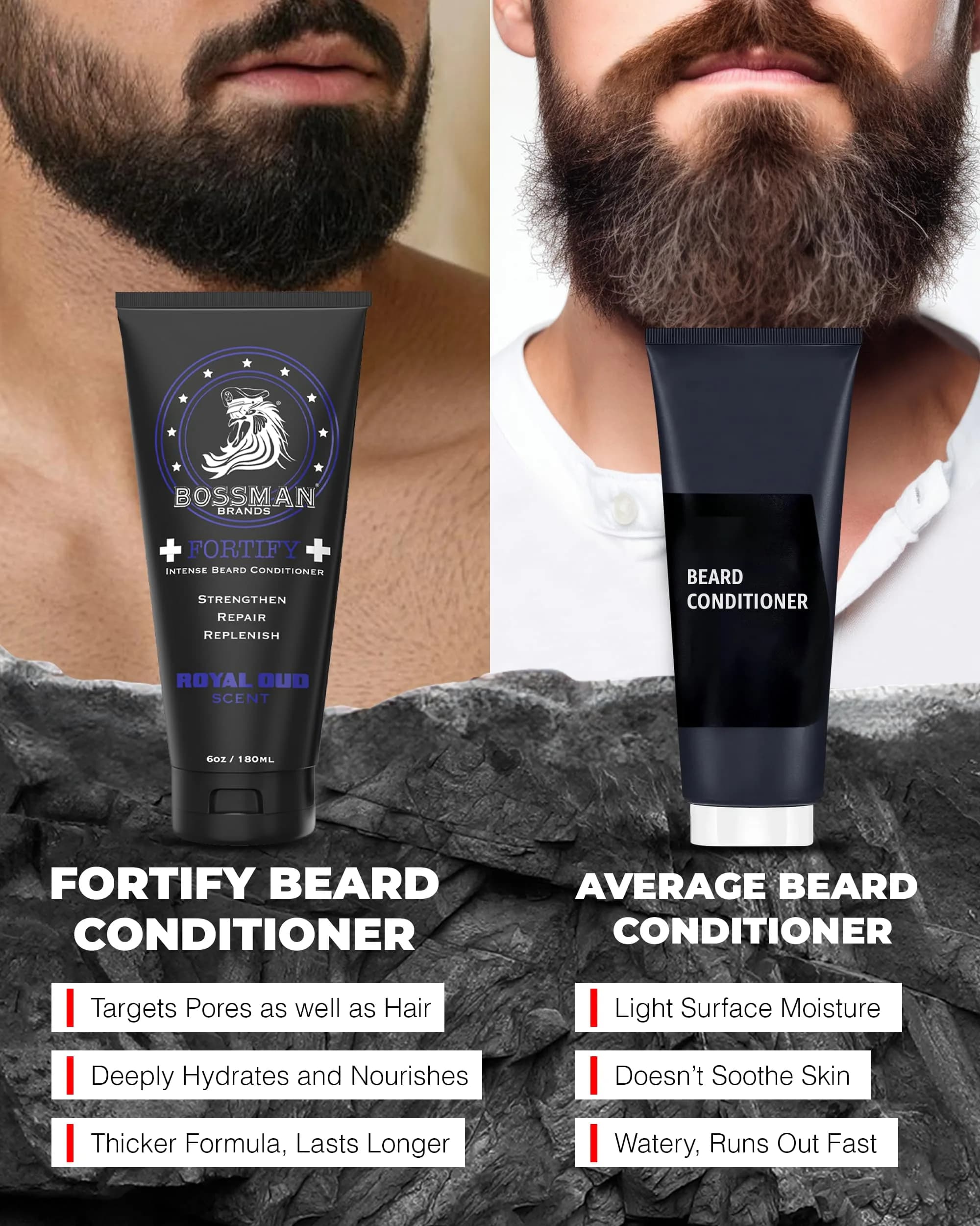 Bossman Beard Conditioner Variety Pack 36 Fl Oz (6x6 Fl Oz) | Intense Hydration for Coarse, Dry Beards - view 4