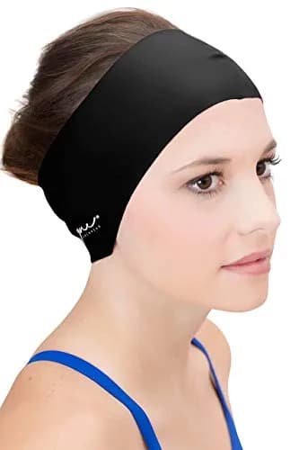 Sync Swimwear Black Silicone Hair Guard & Ear Guard Headband for Swimming Caps thumbnail 1