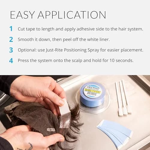 Walker Tape Blue Lace Front Support Tape Roll 1/2" (1.27cm) x 3 Yards (2.74m) | Strong No-Shine Hairpiece Tape thumbnail 5