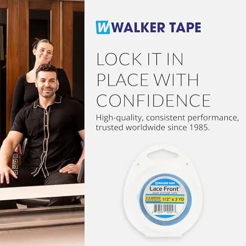 Walker Tape Blue Lace Front Support Tape Roll 1/2" (1.27cm) x 3 Yards (2.74m) | Strong No-Shine Hairpiece Tape thumbnail 8