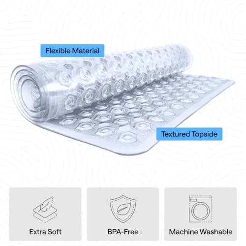 GORILLA GRIP Square Shower Stall Mat 53cm x 53cm (21" x 21") | Patented Suction Grip for Smooth Surfaces thumbnail 4