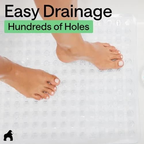 GORILLA GRIP Square Shower Stall Mat 53cm x 53cm (21" x 21") | Patented Suction Grip for Smooth Surfaces thumbnail 5
