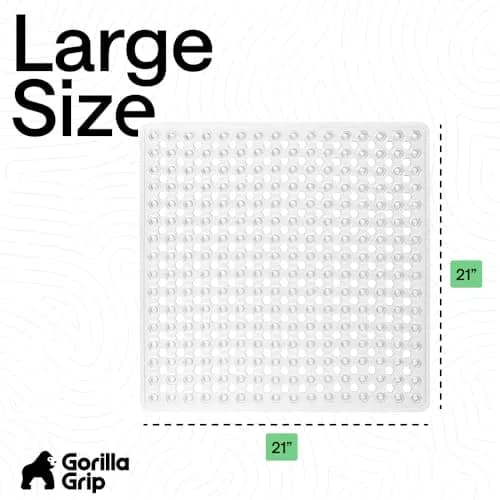 GORILLA GRIP Square Shower Stall Mat 53cm x 53cm (21" x 21") | Patented Suction Grip for Smooth Surfaces thumbnail 7