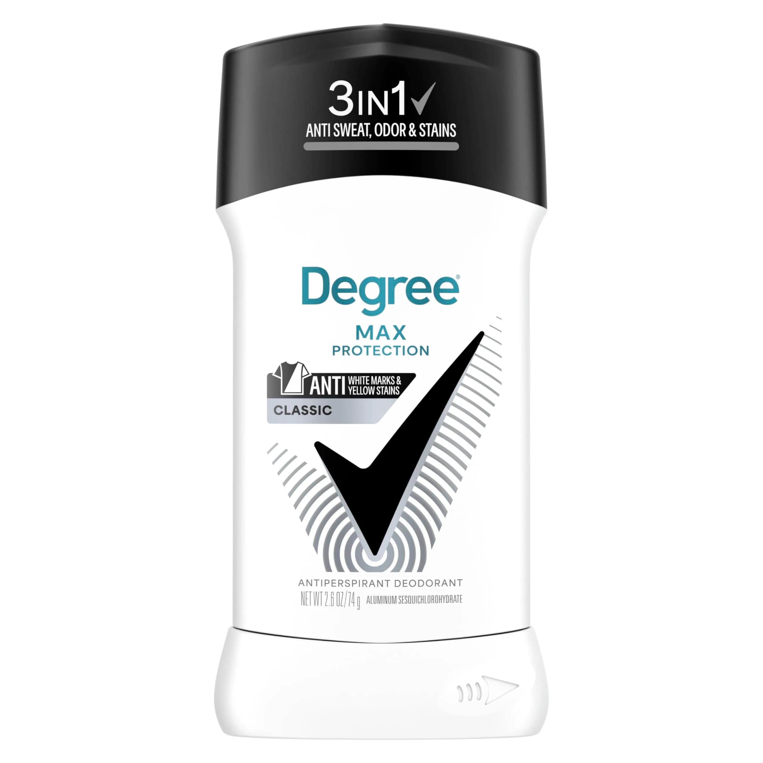 Degree Men UltraClear Black+White Antiperspirant Deodorant Stick 79g (2.7 oz) | 72-Hour Sweat & Odor Protection — Black,white