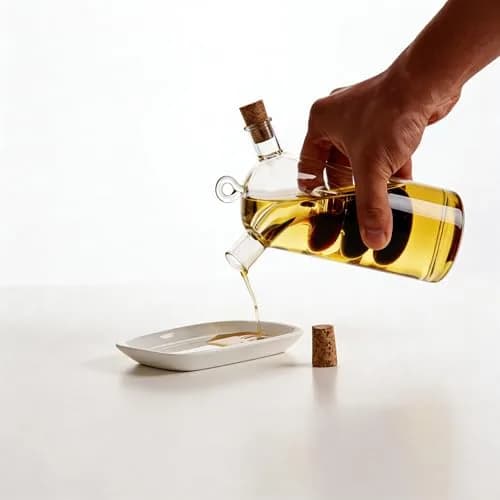 ELETON 2 in 1 Oil Dispenser, Glass Cruet with Triple-Bubble Inner Chamber | Space-Saving & Leakproof thumbnail 5