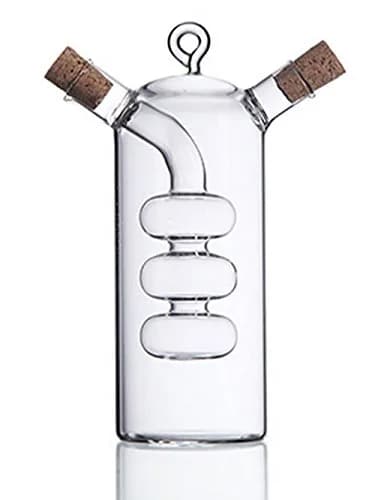 ELETON 2 in 1 Oil Dispenser, Glass Cruet with Triple-Bubble Inner Chamber | Space-Saving & Leakproof thumbnail 6